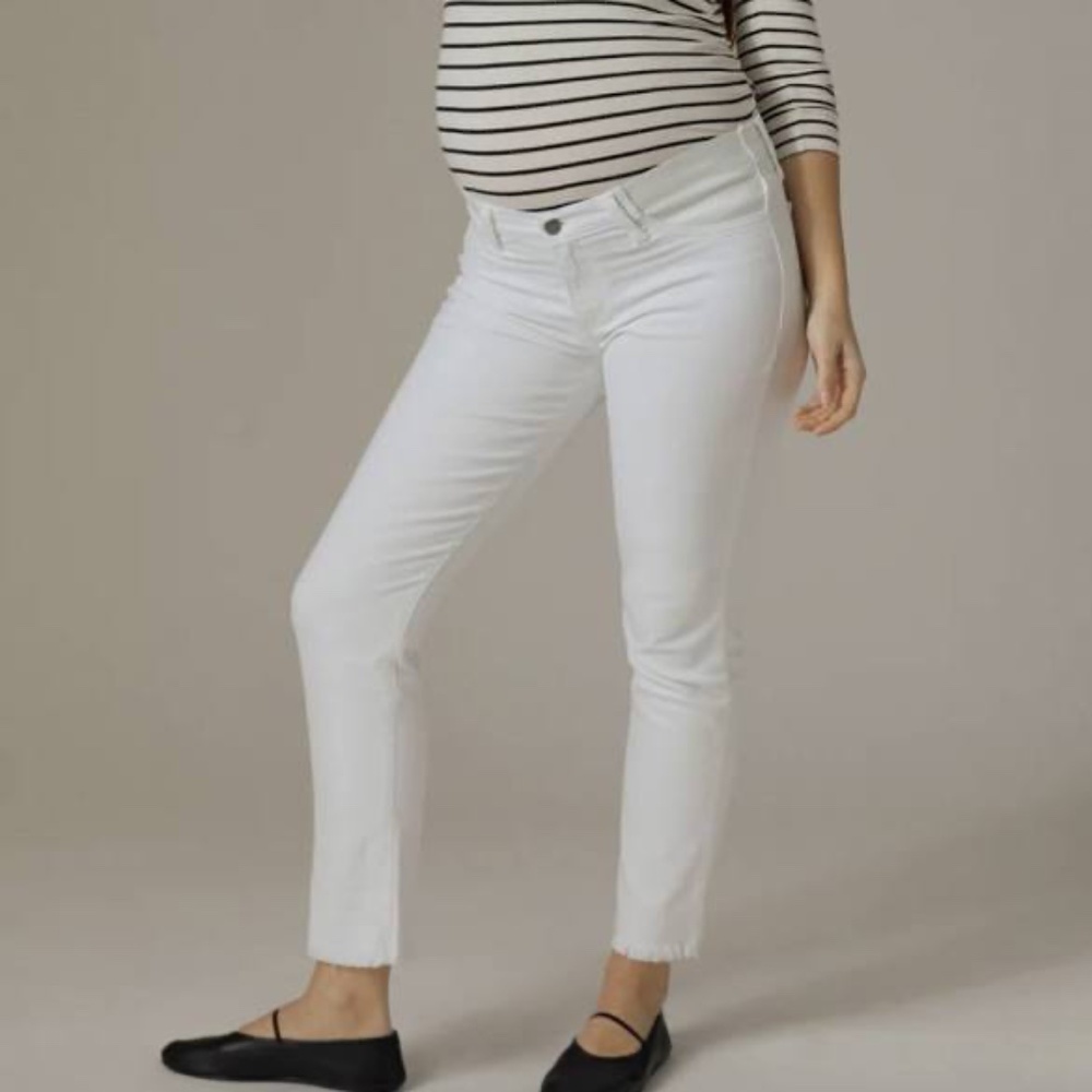 Thyme maternity winter white under-bump jeans